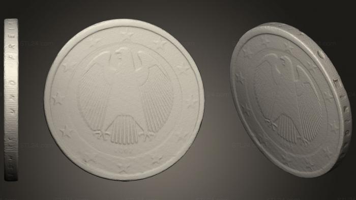 Монеты (2 Евро Германия, MN_0124) 3D модель для ЧПУ станка